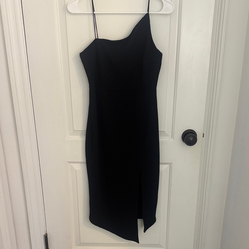 Princess Polly Black Asymmetric Slip Dress